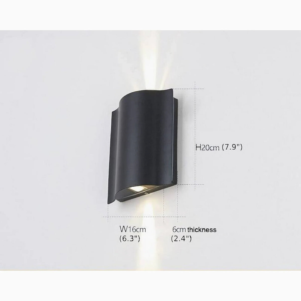 Albiolo | Black Waterproof Outdoor Aluminum LED Wall Lamp, photo 9 of 10