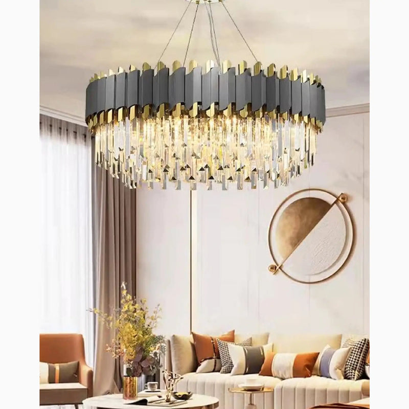 Alfianello | Creative Drum Crystal Hanging Lighting For Living Room