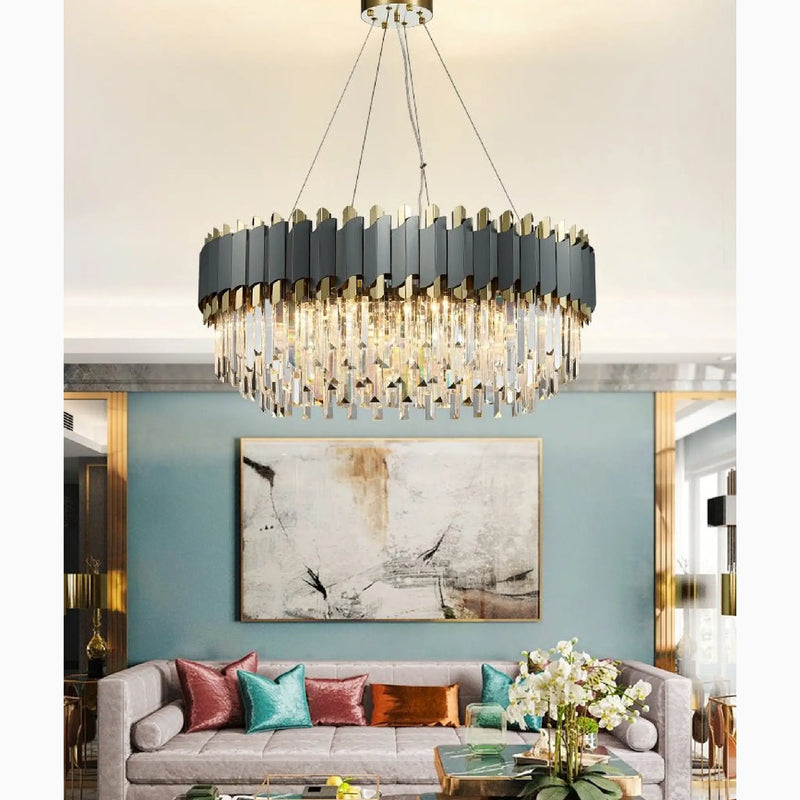 Alfianello | Creative Drum Crystal Hanging Lighting For Living Room