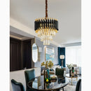 Alfonsine | Luxury Black Crystal Led Hanging Chandelier For Living Room
