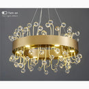 Alpignano | Gold Round Colorful Crystal Chandelier for Living room, Kitchen
