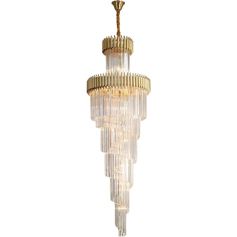 Art Deco | Black and Gold Crystal Chandelier for Hall and Staircase