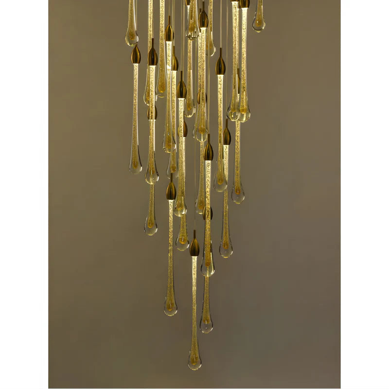 Castagniers | Staircase Gold Crystal Chandelier