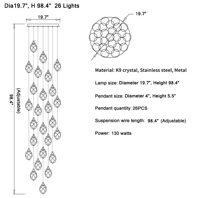Luxury Diamond Crystal Chandelier, photo 24 of 32