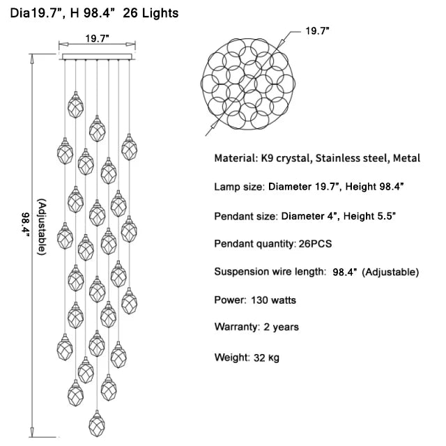 Luxury Diamond Crystal Chandelier