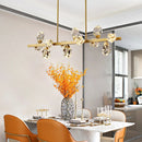 Zagarise | Circle/Linear Diamond Crystal Chandelier for Bedroom