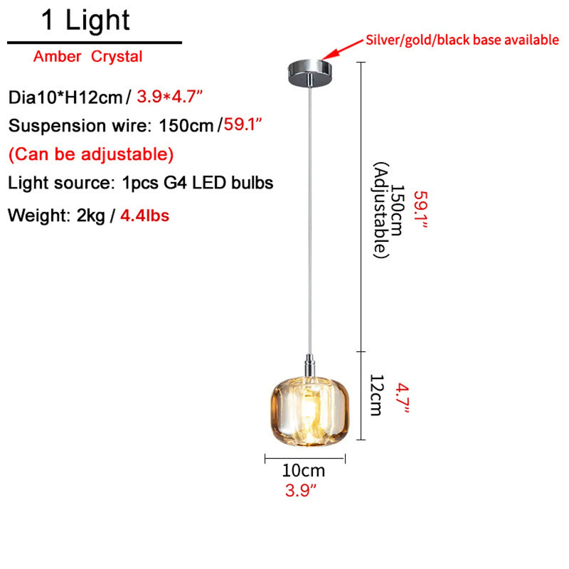 Grasse | Modern Led Crystal Hanging Light Fixtures