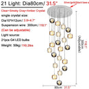 Grasse | Modern Led Crystal Hanging Light Fixtures