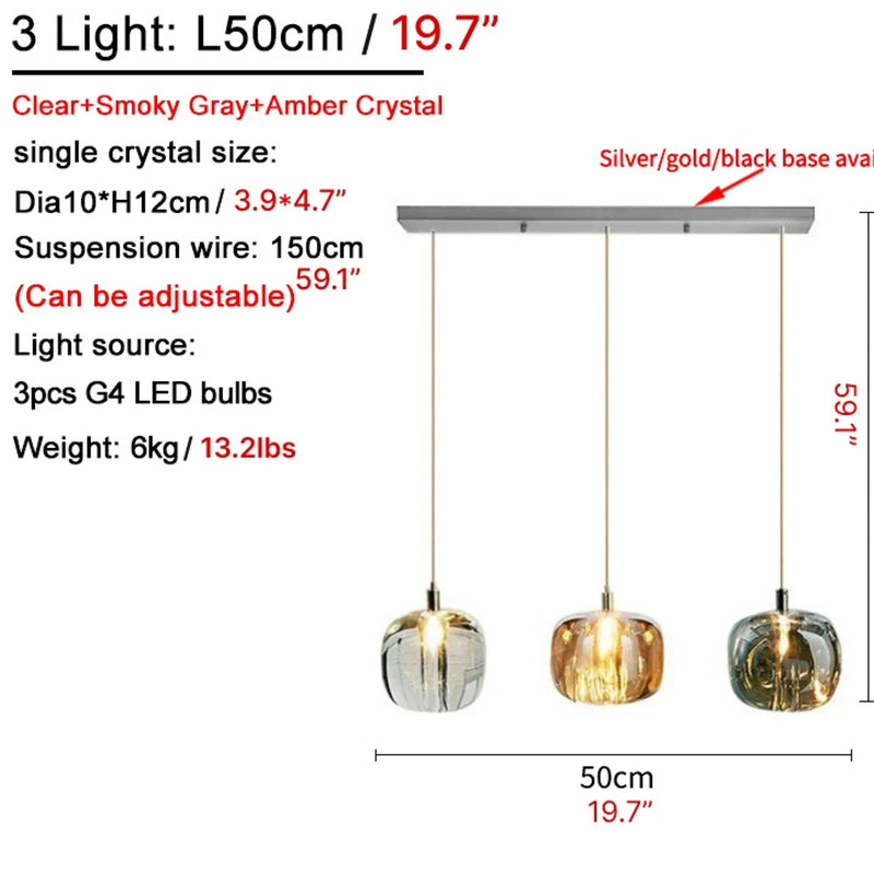 Grasse | Modern Led Crystal Hanging Light Fixtures