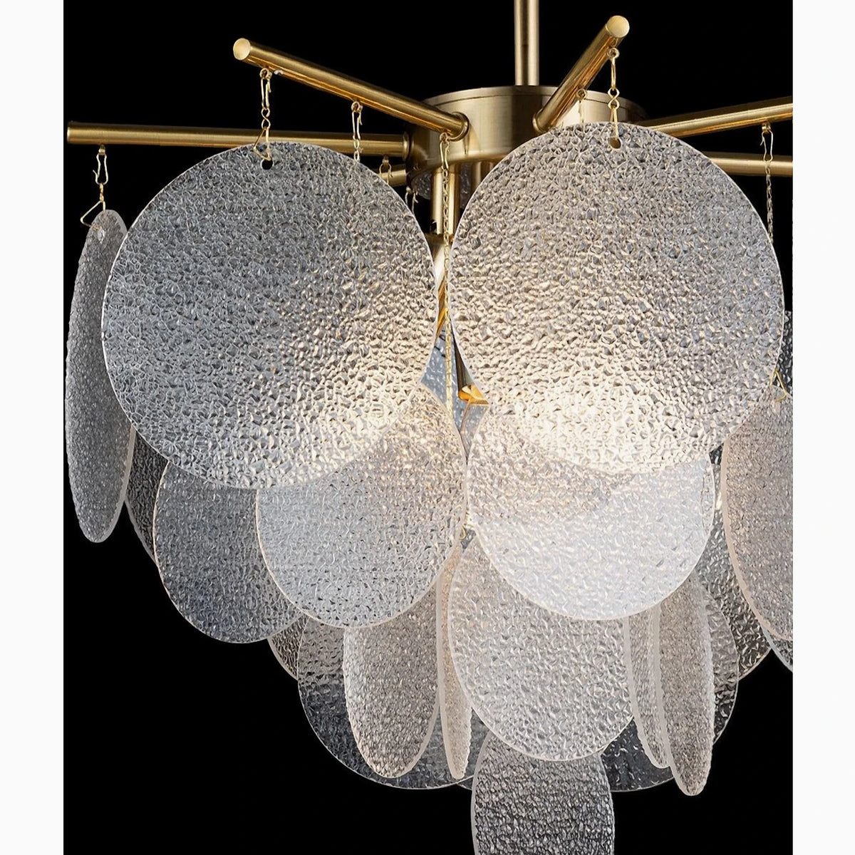 Peone | Round Obscure Glass Ceiling Chandelier, photo 7 of 13