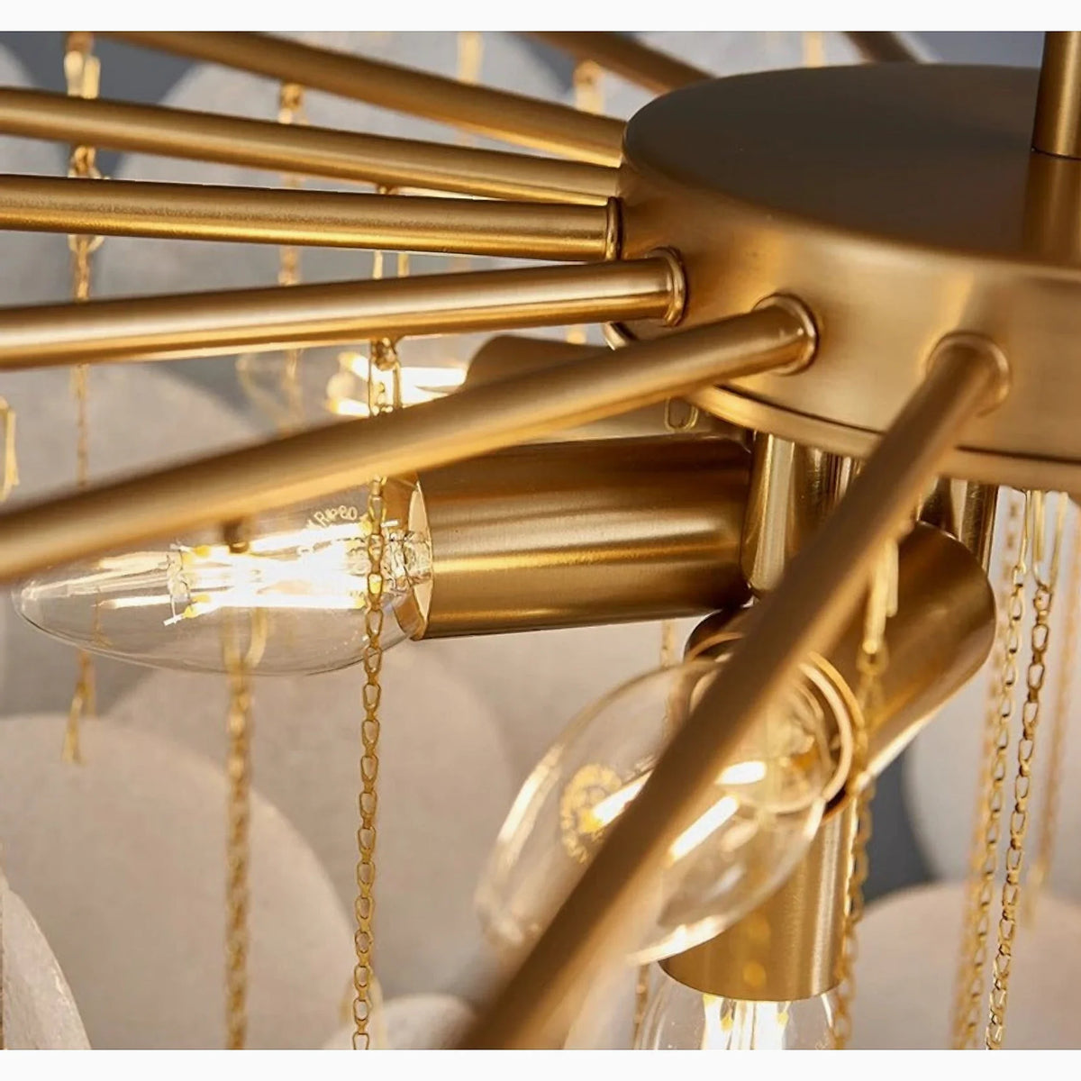 Peone | Round Obscure Glass Ceiling Chandelier, photo 9 of 13