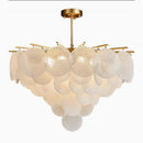 Peone | Round Obscure Glass Ceiling Chandelier