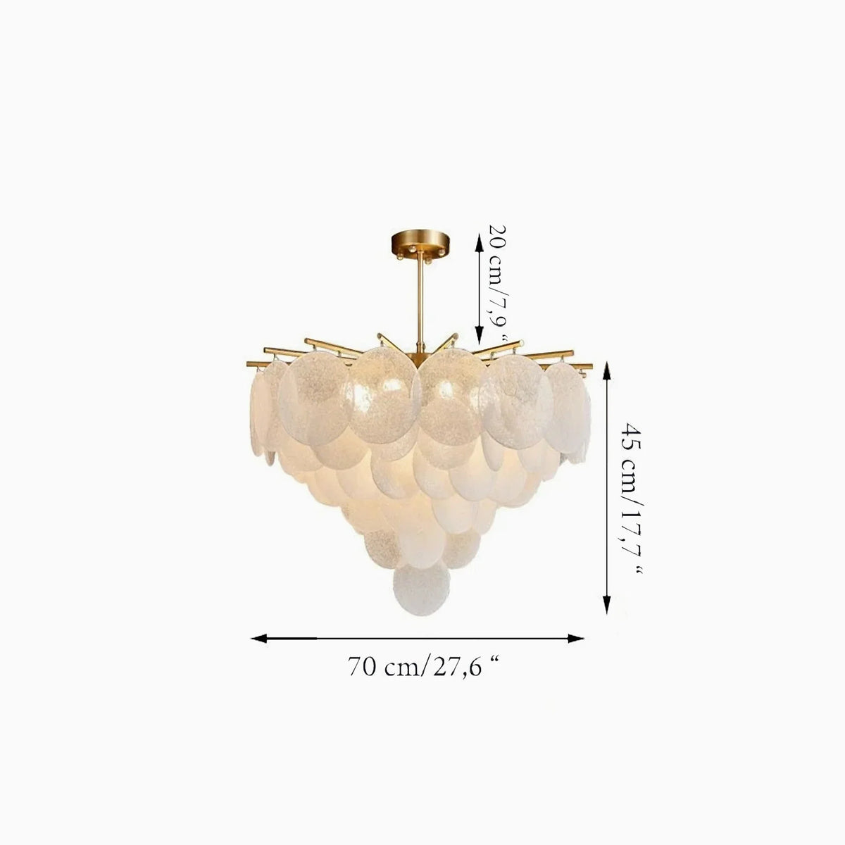 Peone | Round Obscure Glass Ceiling Chandelier, photo 11 of 13