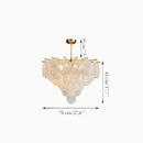 Peone | Round Obscure Glass Ceiling Chandelier