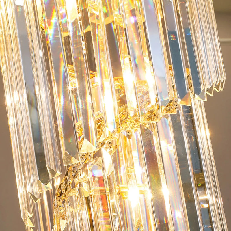 Crystal Cascade Chandelier 39.4" for Staircase, Hall, Living Room, Stairwell
