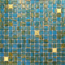 Blue Yellow 12x12 Glossy Uniform Square Glass Mosaic Tile (20 pack, 20 sq ft/case) - Sample