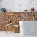 Brown Yellow 12x12 Glossy Uniform Square Glass Mosaic Tile (20 pack, 20 sq ft/case) by Apollo Tile