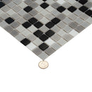 Gray Black 12x12 Glossy Uniform Square Glass Mosaic Tile (20 pack, 20 sq ft/case)