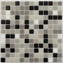 Gray Black 12x12 Glossy Uniform Square Glass Mosaic Tile (20 pack, 20 sq ft/case) - Sample