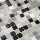Gray Black 12x12 Glossy Uniform Square Glass Mosaic Tile (20 pack, 20 sq ft/case)