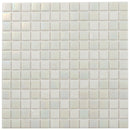 Cotton White 12x12 Glossy Square Glass Mosaic Tile (20 pack, 20 sq ft/case)