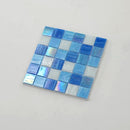 Blue White 12x12 Glossy Glass Uniform Square Mosaic Tile (20 pack, 20 sq ft/case)