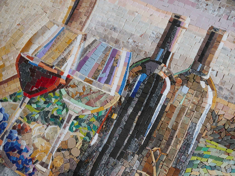 The Vineyard Sunset - Mosaic Artwork