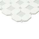 5-Pack White, Blue 12-in x 12-in Polished Glass Wall Tile