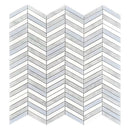 Thassos Bianco Carrara Blue Celeste 12x12 Polished Chevron Marble Mosaic Tile (5 pack, 5 sq ft/case)