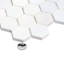 Snow White 12x12 Honed Hexagon Thassos Marble Mosaic Tile (5 pack, 4.83 sq ft/case) by Apollo Tile
