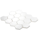 Snow White 10x12 Polished Hexagon Thassos Marble Mosaic Tile (5 pack, 4.46 sq ft/case)