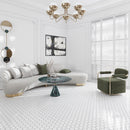 Snow White 10x12 Polished Hexagon Thassos Marble Mosaic Tile (5 pack, 4.46 sq ft/case)