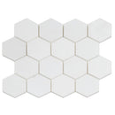 Snow White 10x12 Honed Hexagon Thassos Marble Mosaic Tile (5 pack, 4.46 sq ft/case)