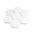 Pearl White 10x11 Honed Hexagon Thassos Marble Mosaic Tile (5 pack, 3.75 sq ft/case)