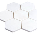 Pearl White 10x11 Honed Hexagon Marble Mosaic Tile (5 pack, 3.75 sq ft/case) - Sample
