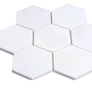 Pearl White 10x11 Honed Hexagon Marble Mosaic Tile (5 pack, 3.75 sq ft/case) - Sample