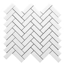 Snow White 12x13 Honed Herringbone Marble Mosaic Tile (5 pack, 5.29 sq ft/case) - Sample