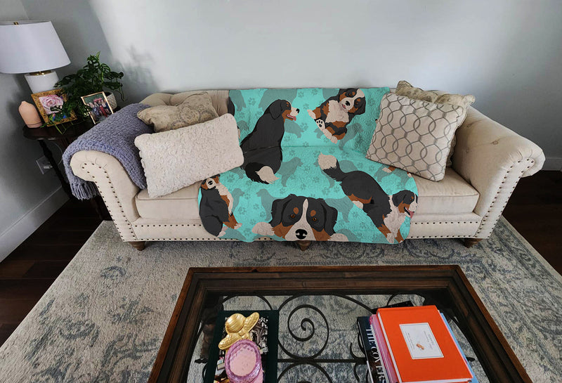 Bernese Mountain Dog Quilted Blanket 50x60