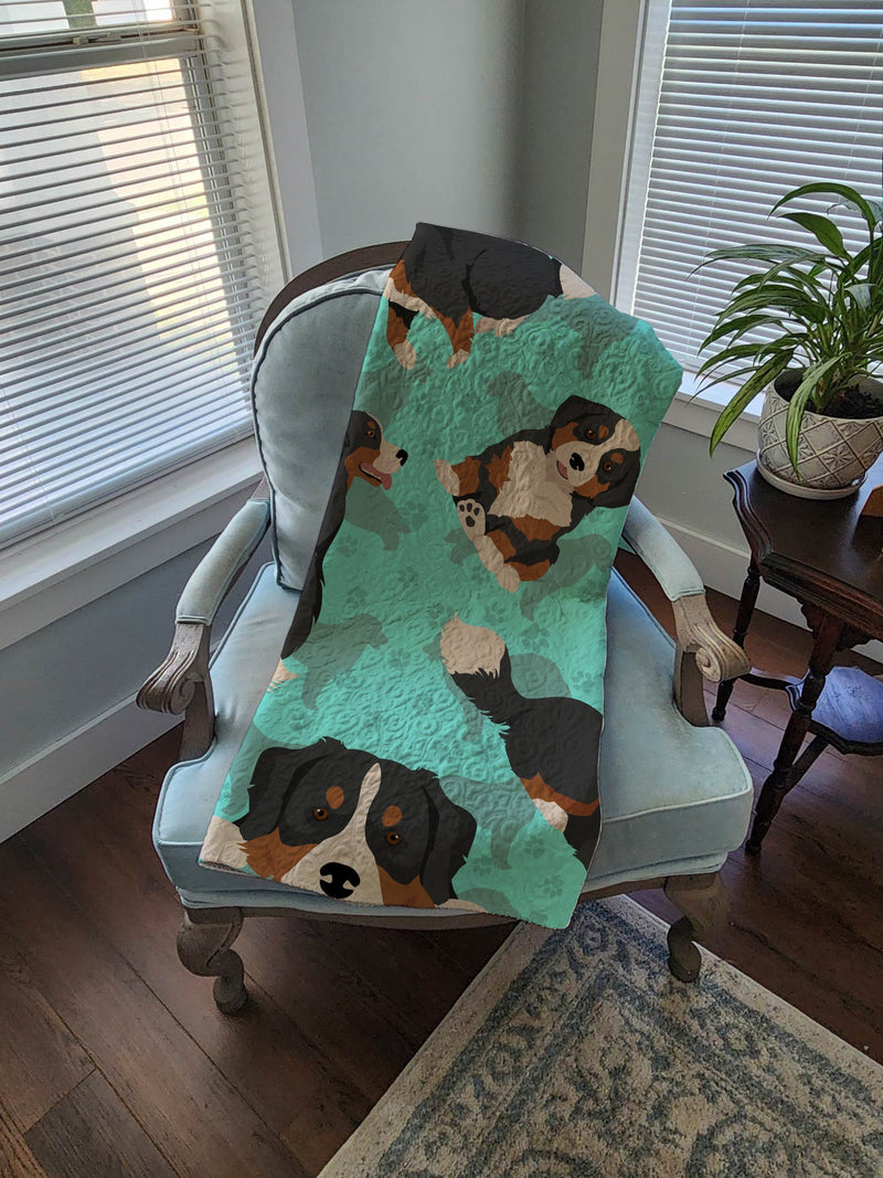 Bernese Mountain Dog Quilted Blanket 50x60