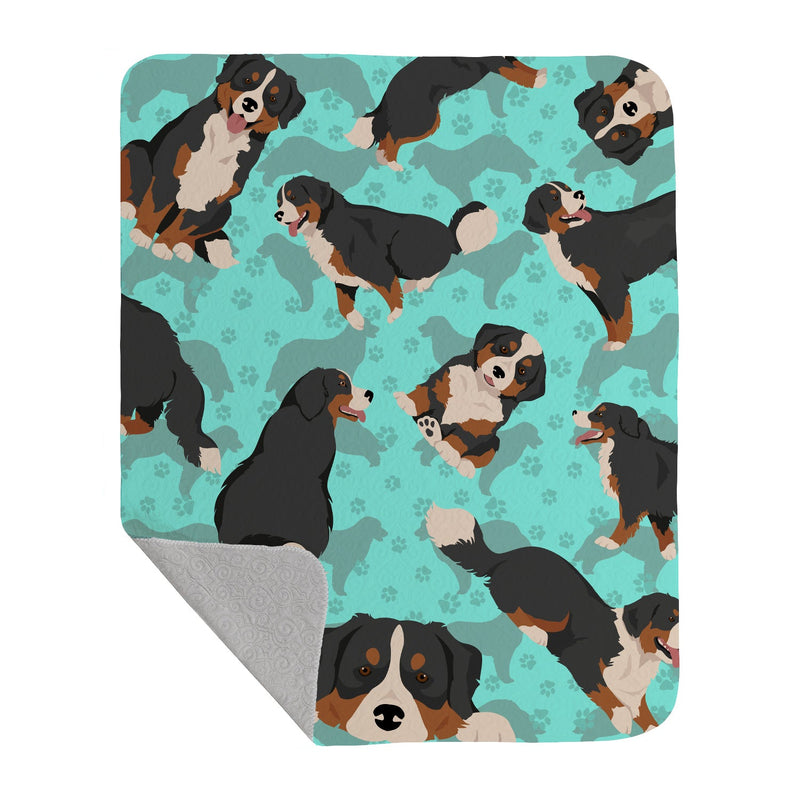 Bernese Mountain Dog Quilted Blanket 50x60