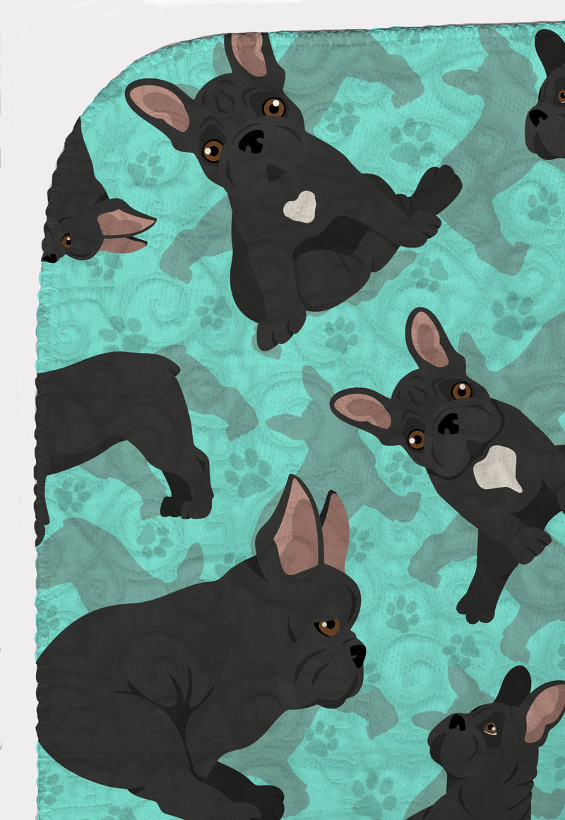 Black French Bulldog Quilted Blanket 50x60