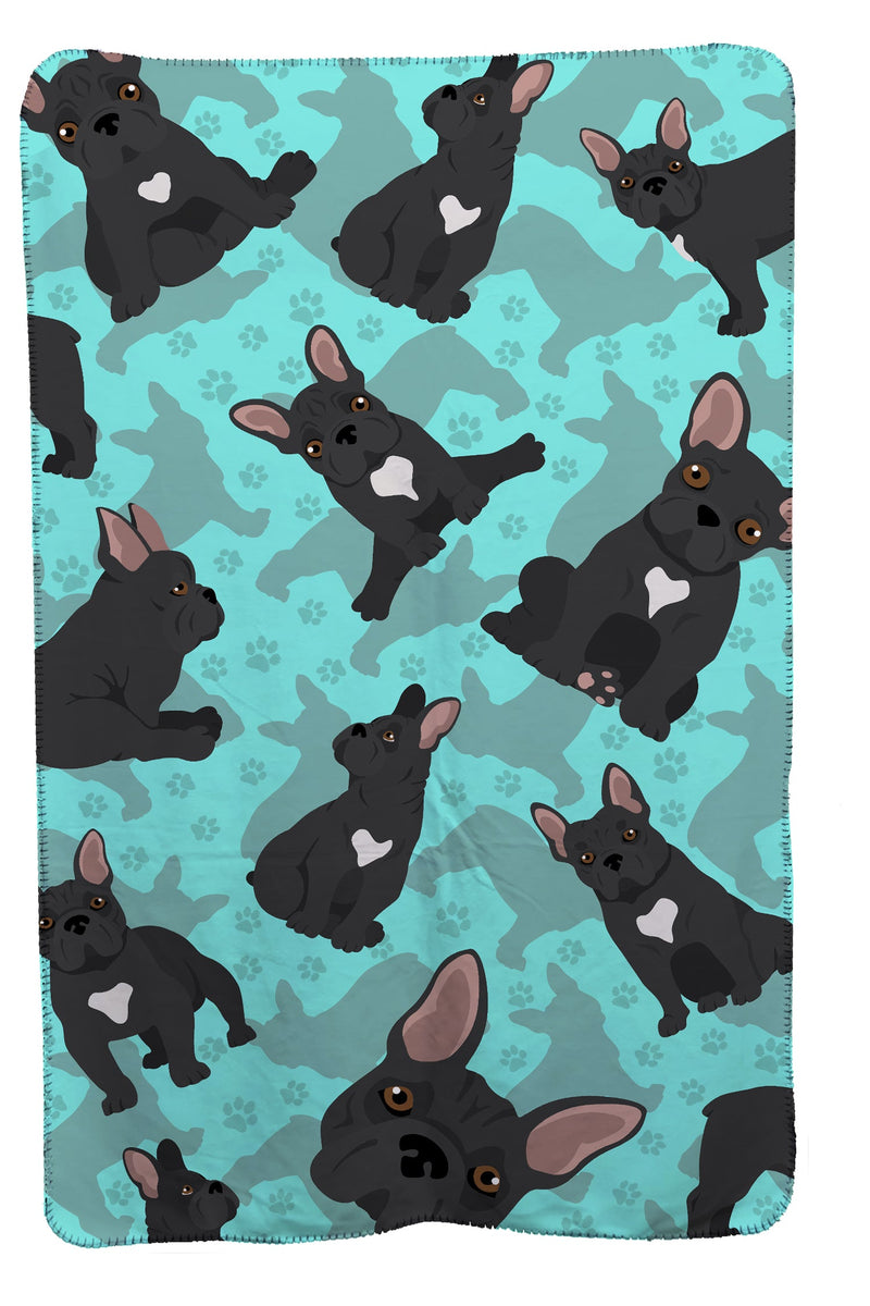 Black French Bulldog Soft Travel Blanket with Bag