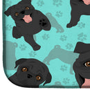 Black Pug Dish Drying Mat – Absorbent, Artistic Kitchen Essentials