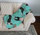 Boston Terrier Quilted Blanket 50x60 Artwork Pattern Quilted Throw Blanket for Bed, Couch, Sofa, Soft and Lightweight