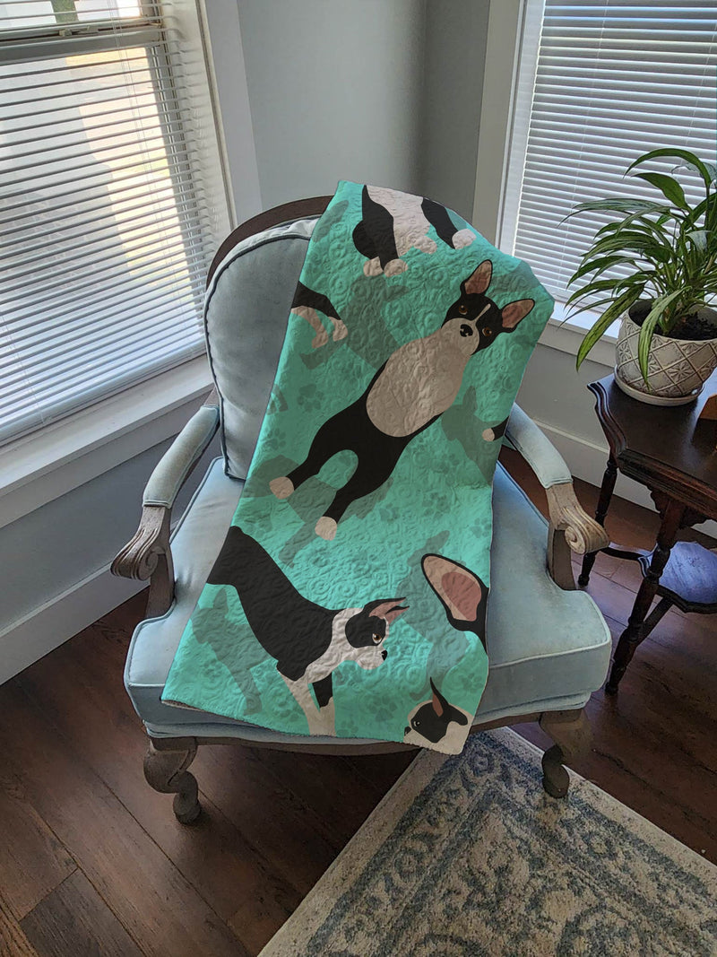 Boston Terrier Quilted Blanket 50x60