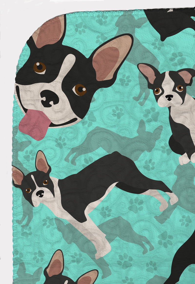 Boston Terrier Quilted Blanket 50x60