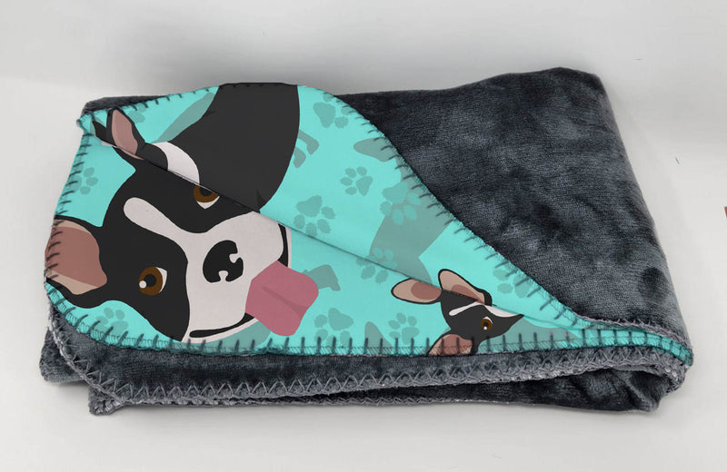 Boston Terrier Soft Travel Blanket with Bag