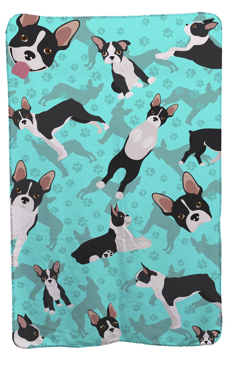 Boston Terrier Soft Travel Blanket with Bag