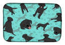 Black Labrador Retriever Dish Drying Mat – Absorbent, Artistic Kitchen Essentials