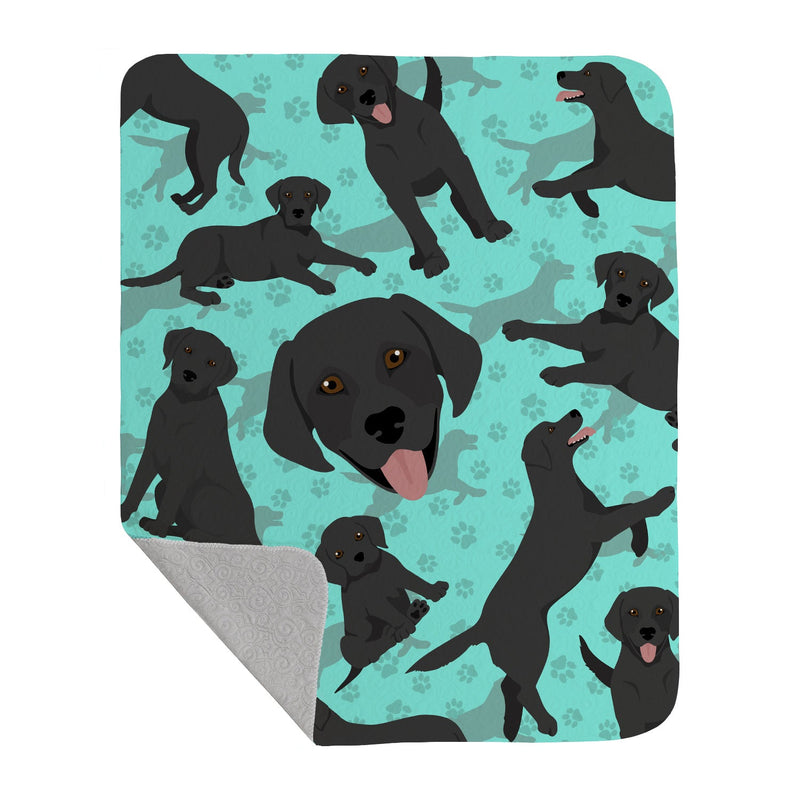 Black Labrador Retriever Quilted Blanket 50x60